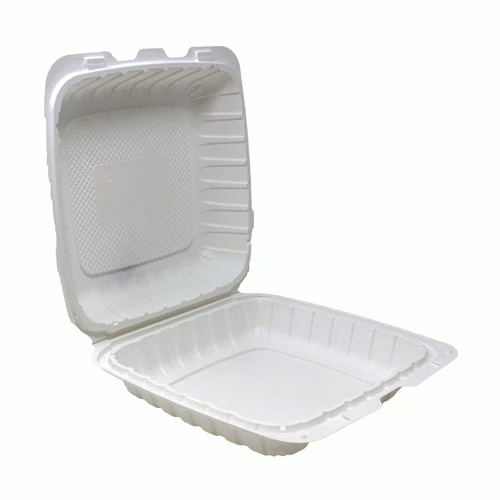 SLPP-901 9"x9" hinged lid container microwave safe MFPP (150pcs)